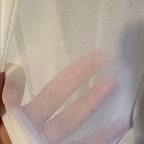 Amazon White Sheer Ruffle Robe - Picture 4 of 7